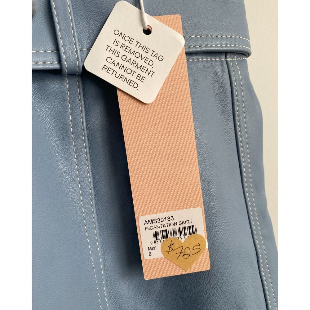 Alice McCall Blue Leather Skirt, size 8UK/4US - Picture 9 of 13